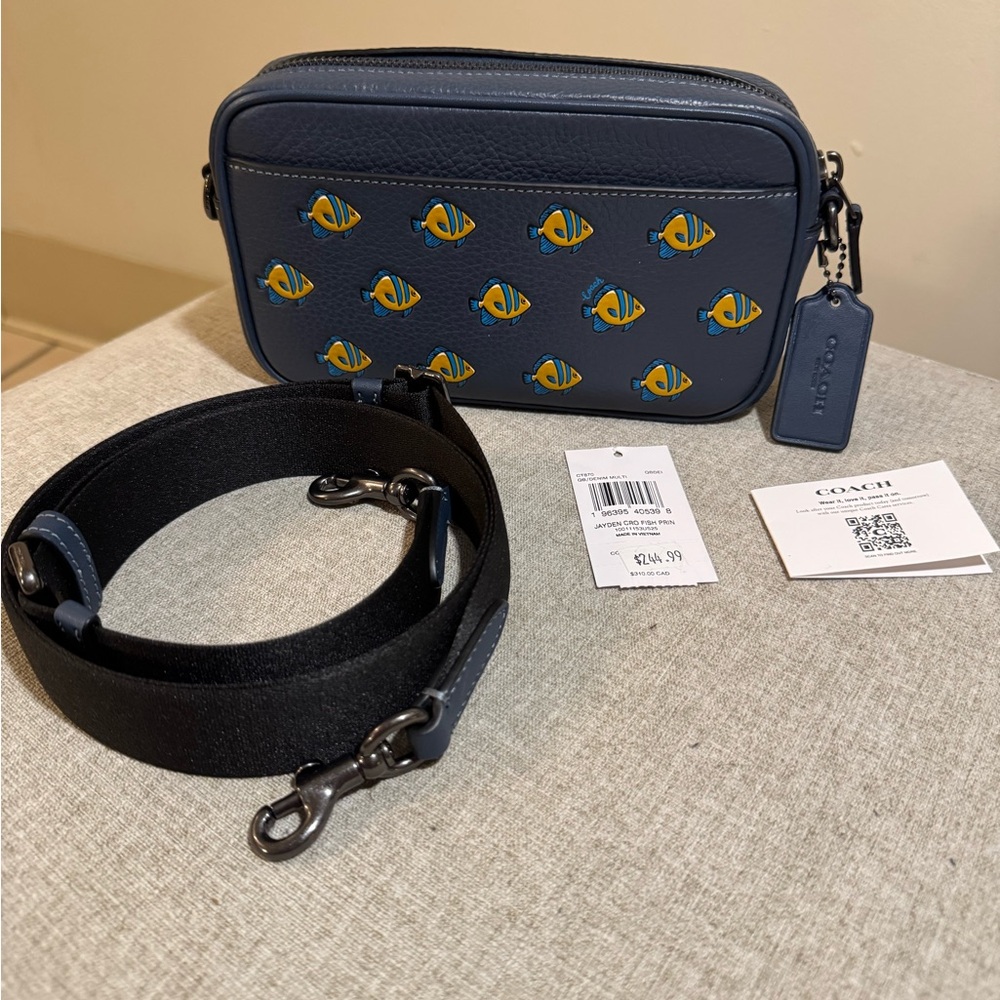 Coach Blue Fish Print Jayden Bag